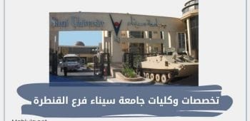 تخصصات وكليات جامعة سيناء فرع القنطرة العلمية والأدبية
